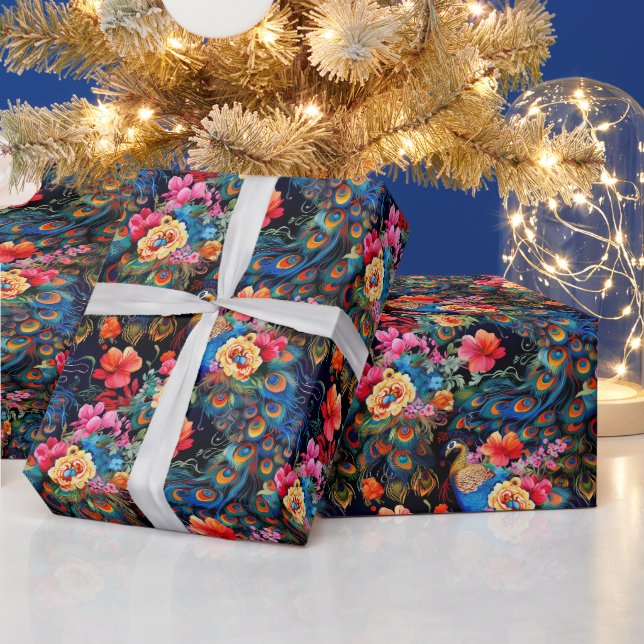 Papel De Presente Crie Seu Próprio Jardim de Pavão Exótico (Feriados)