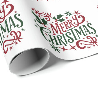 Papel De Presente Crie Seu Próprio Natal Alegre Retrô