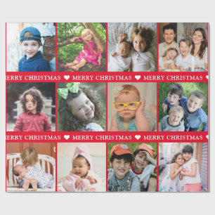 Papel De Presente Crie Seu Próprio Natal Vermelho De Colagem De Fot