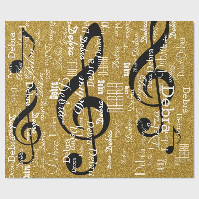 Papel De Presente crie seu próprio padrão de nome. musical brilhante (Aberto)