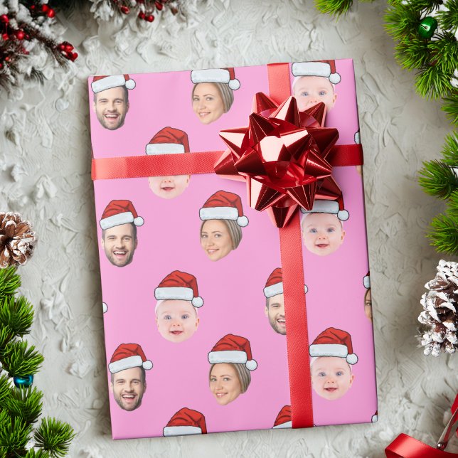 Papel De Presente Crie Seu Próprio Rosto de Chapéu de Papai Noel 3 F (Criador carregado)