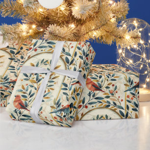 Papel De Presente Crie Seu Próprio Songbirds Floral Arcos Dourados