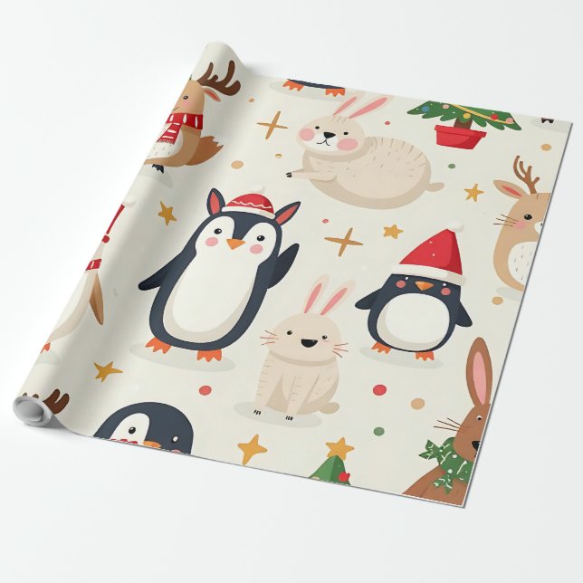Papel De Presente Crie seus Próprios Animais Amigos Kawaii (Desenrolado)