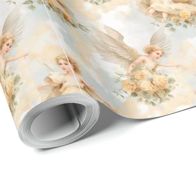 Papel De Presente Crie seus próprios Anjos Românticos de Rosas Amare (Ponta do rolo)