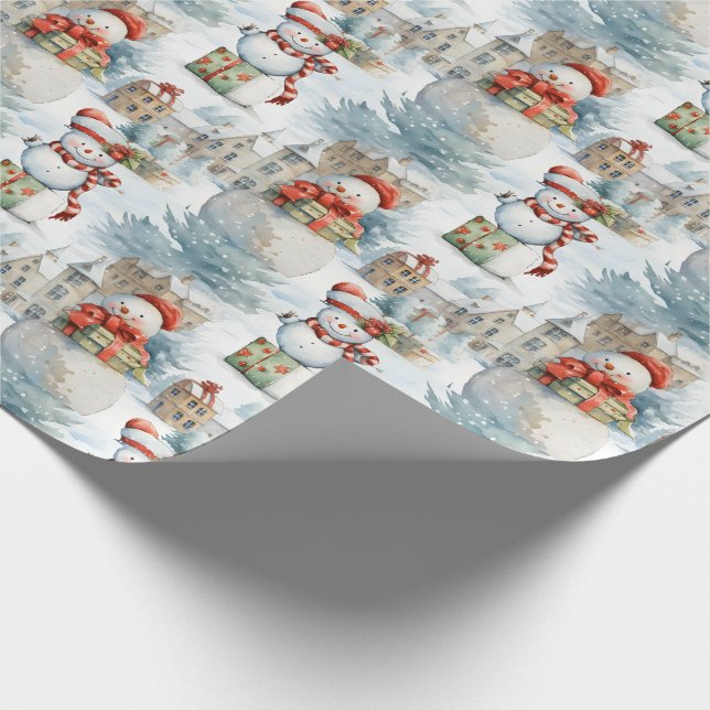 Papel De Presente Crie Seus Próprios Bonecos de Neve Invernais (Ponta)