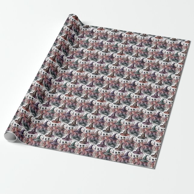Papel De Presente Crie Seus Próprios Chapéus de Bruxa Místicos de Sa (Desenrolado)