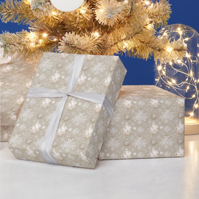 Papel De Presente Crie Seus Próprios Enfeites Dourados de Inverno (Feriados)