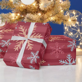 Papel De Presente Crie seus próprios flocos de neve listrados de ver