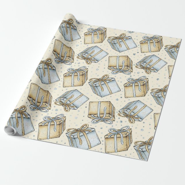 Papel De Presente Crie seus próprios presentes de prata e ouro (Desenrolado)