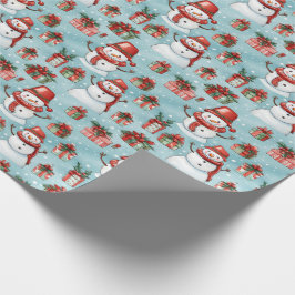 Papel De Presente Crie Seus Próprios Snowmen Cheery