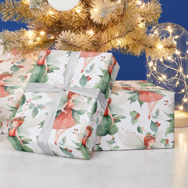 Papel De Presente Crie Sua Fada De Férias Vermelhas (Feriados)