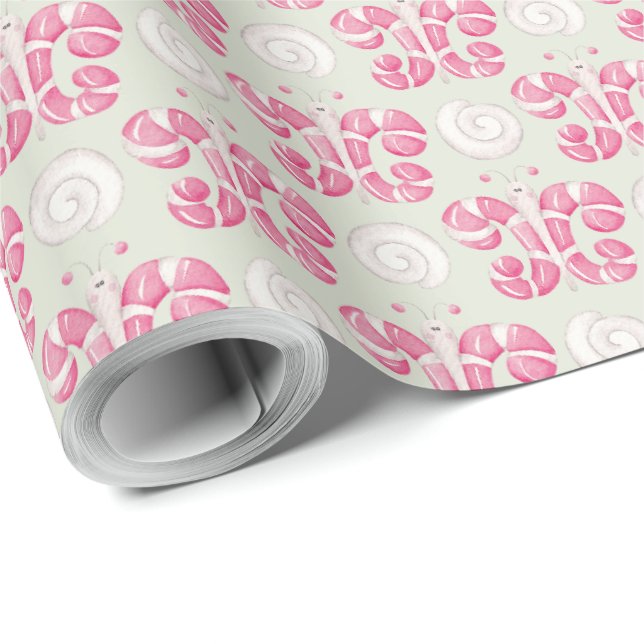 Papel De Presente Crie Sua Própria Borboleta Pepperminta Escolha A C (Ponta do rolo)