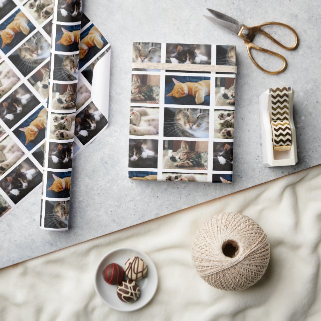 Papel De Presente Crie sua própria colagem de fotos em branco (Artesanato)