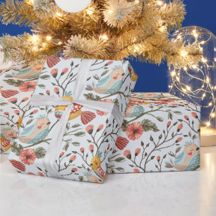 Papel De Presente Crie Sua Própria Escolha de Cor Caprichosa Floral 