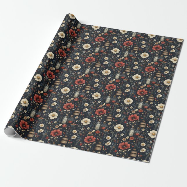 Papel De Presente Crie Sua Própria Magia Mística de Flor Silvestre P (Desenrolado)