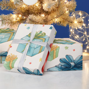 Papel De Presente Crie suas próprias caixas e Arcos de Natal colorid