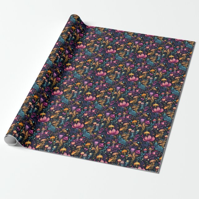 Papel De Presente Crie Suas Próprias Flores Mágicas Floral Multicolo (Desenrolado)