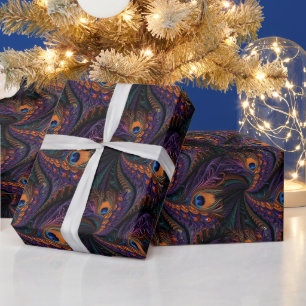 Papel De Presente Crie Suas Próprias Penas de Pavão Roxo