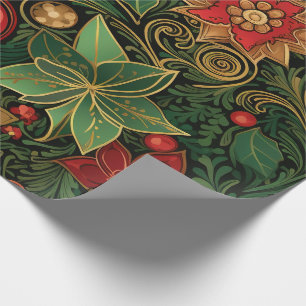 Papel De Presente Crie suas próprias Poinsettias Elegantes e Baubles
