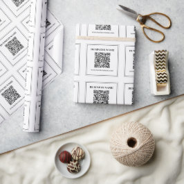Papel De Presente Crie um código QR escaneável | Preto & Branco
