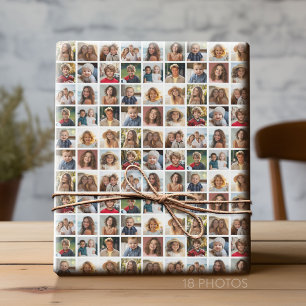 Papel De Presente Crie uma colagem de fotos personalizada com 18 fot