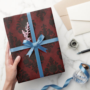 Papel De Presente Crimson Nocturne Bloom Victorian