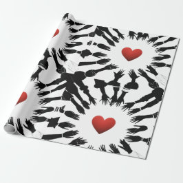 Papel De Presente Crimson Unity: 🫳 Black Red ♥️ Design"