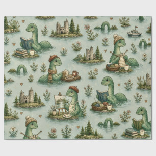 Papel De Presente Críptidos Aconchegantes Nessie Monstro do Lago Nes