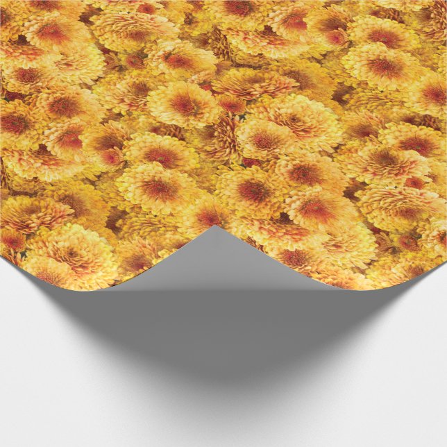 Papel De Presente Crisântemos amarelos (Ponta)