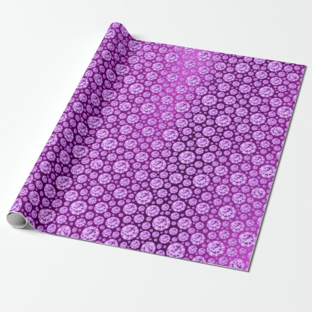 Papel De Presente Cristais Diamante Violeta Roxo Plum Confetti Ponto (Desenrolado)