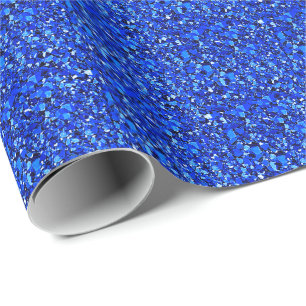 Papel De Presente Cristal de Druzy - azul cobalto