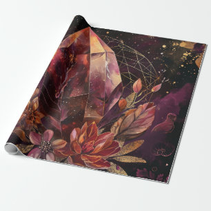 Papel De Presente Cristal Floral da Galáxia Âmice Mística (1)