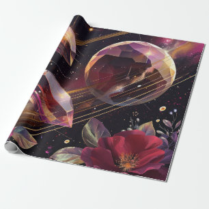 Papel De Presente Cristal Floral da Galáxia Âmice Mística (3)