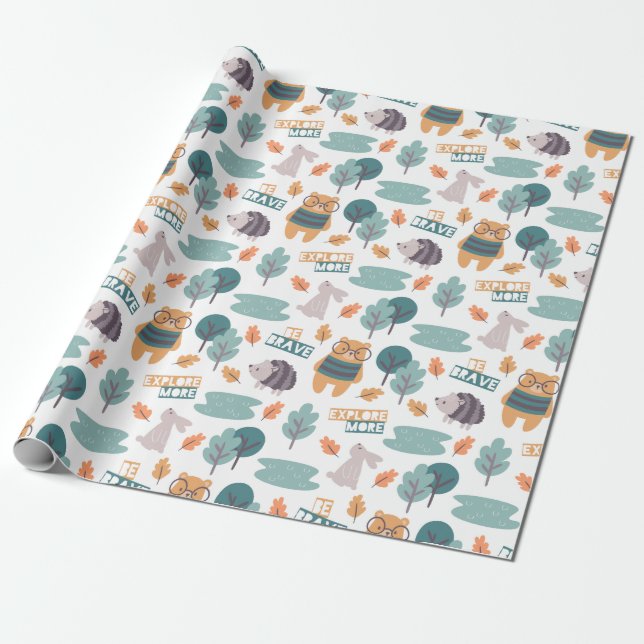 Papel De Presente Critério Floresta Cuja Floresta (Desenrolado)