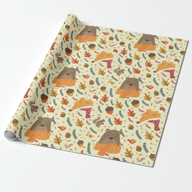 Papel De Presente Critério Florestal Adorável (Desenrolado)