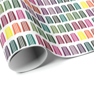 Papel De Presente Croché Colorido Fio de Tricô Padrão Croché