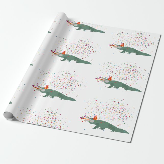 Papel De Presente Crocodilo de Alligador - Animais com Festa (Desenrolado)