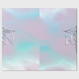 Papel De Presente Cromo como RN Caduceus no Estilo de Pérola Mãe