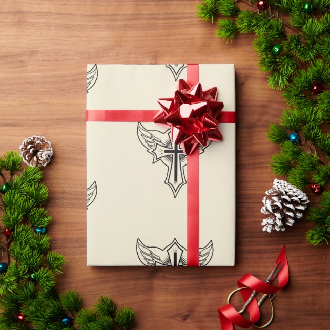 Papel De Presente Cruz cristã (Presente de Natal)