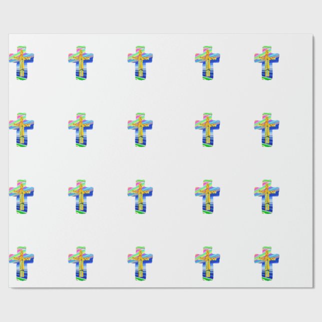 Papel De Presente Cruz Cristã (Barra)