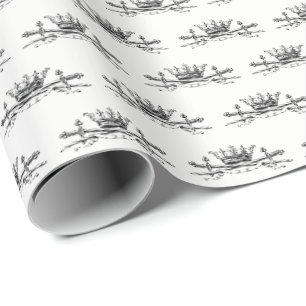 Papel De Presente Cruz da Coroa Heráldica Espadas Sabres Emblema Bra