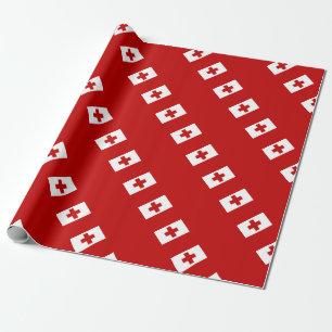 Papel De Presente Cruz vermelha da bandeira da ilha de Tonga