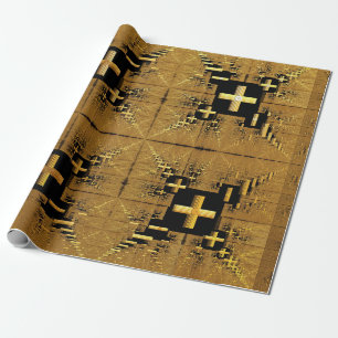 Papel De Presente Cruzamentos Fractais do ouro