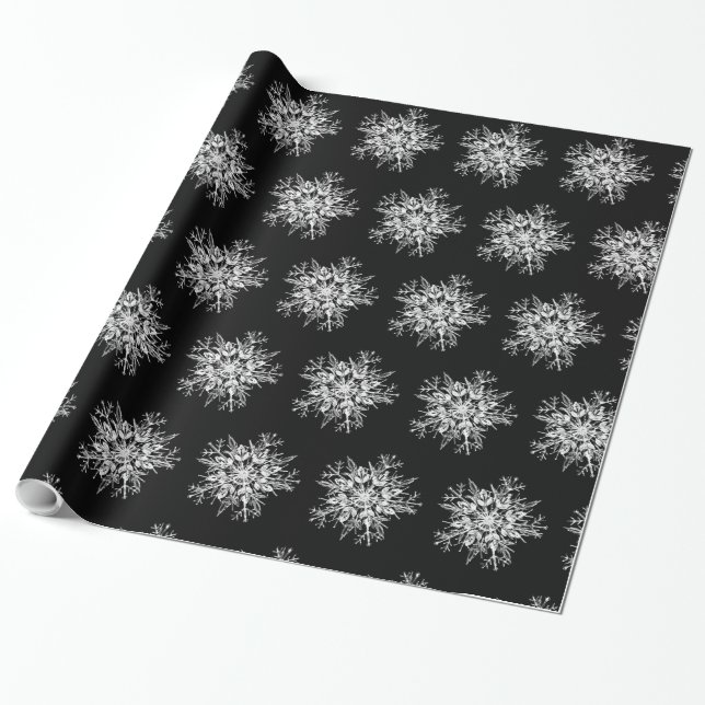 Papel De Presente Crystal Snowflakes (Desenrolado)