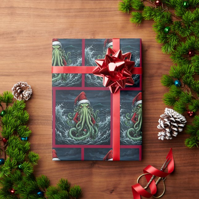 Papel De Presente Cthulhu Yuletide Lovecraft Horror (Presente de Natal)