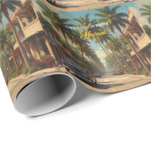 Papel De Presente Cuba Antiga Viagem - Saudações de Havana