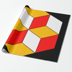 Papel De Presente Cubos 3d