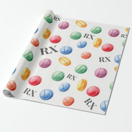 Papel De Presente Cuidados de saúde e farmácia Pílulas de RX colorid