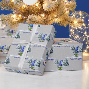 Papel De Presente Cumprimentos de Natal Gnome de Natal 
