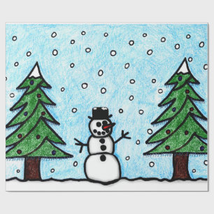 Papel De Presente Cumprimentos do boneco de neve